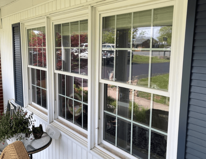 Window cleaning and exterior cleaning result for a residential home.