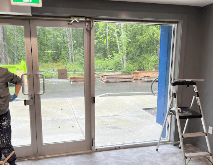 In a home with construction, a Nanaimo cleaning company starts the deep clean process.