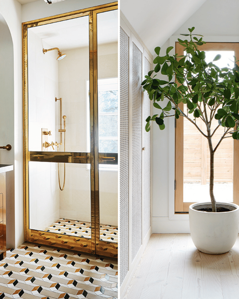 Two images of clean and modern interiors. Both spotless and deeply cleaned and organized.